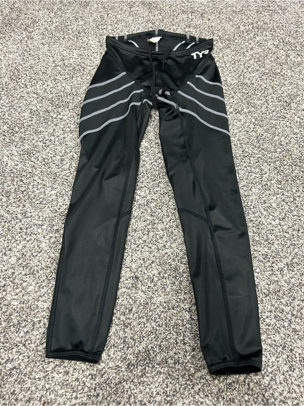 TYR Competition Swimming Body Skin Black Tie Men's Size 30